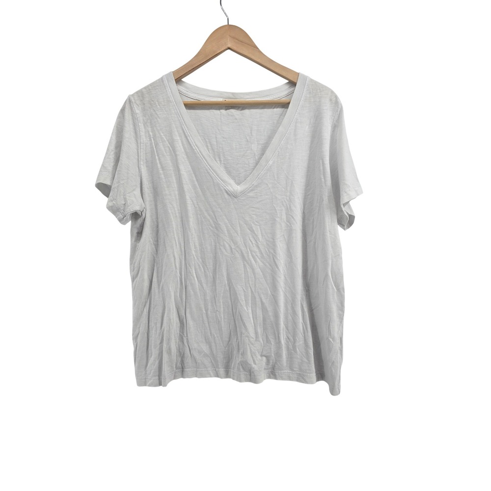 Marine Layer T-Shirt Womens L V-Neck White Supima Cotton Modal EUC